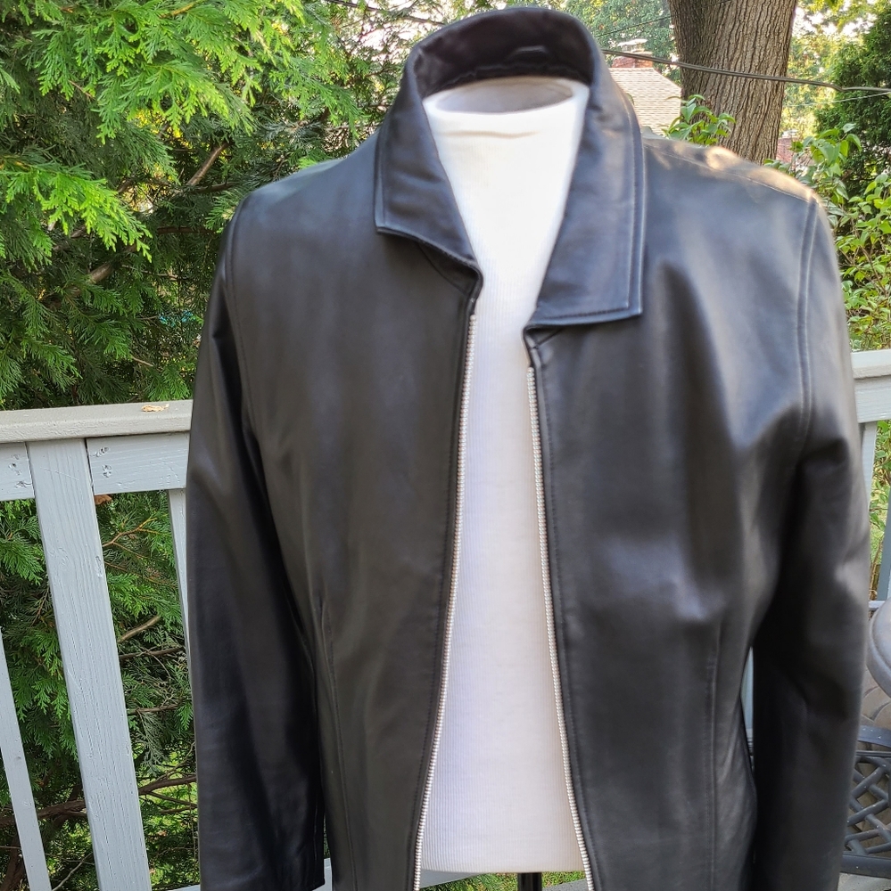 Dennis Basso Lamb Leather Jacket L